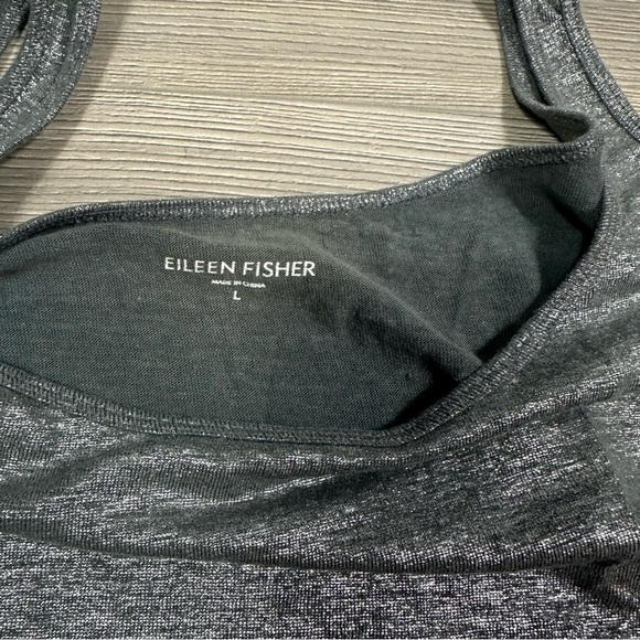 Eileen Fisher Metallic Organic Linen Tank Top in Gray - Picture 3 of 7